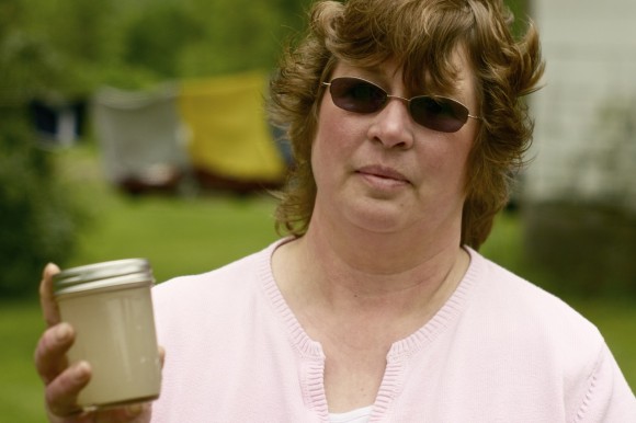 Carol French displays her drinking water