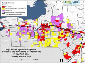 Status of legal activity related to fracking in New York (click to enlarge)