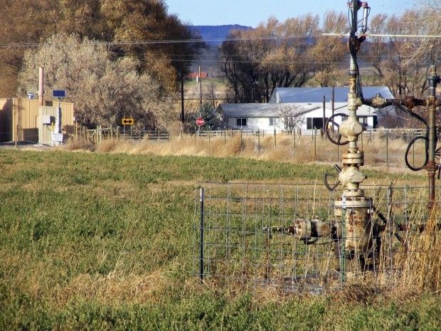 A wellhead left behind in Paviilion. Casper Star-Tribune photo