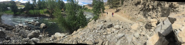 Stillwater rockslide looking upstream
