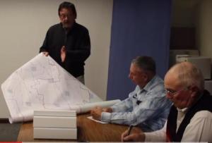 Burt Williams of Nye presents map of proposed oil and gas district to Commissioners